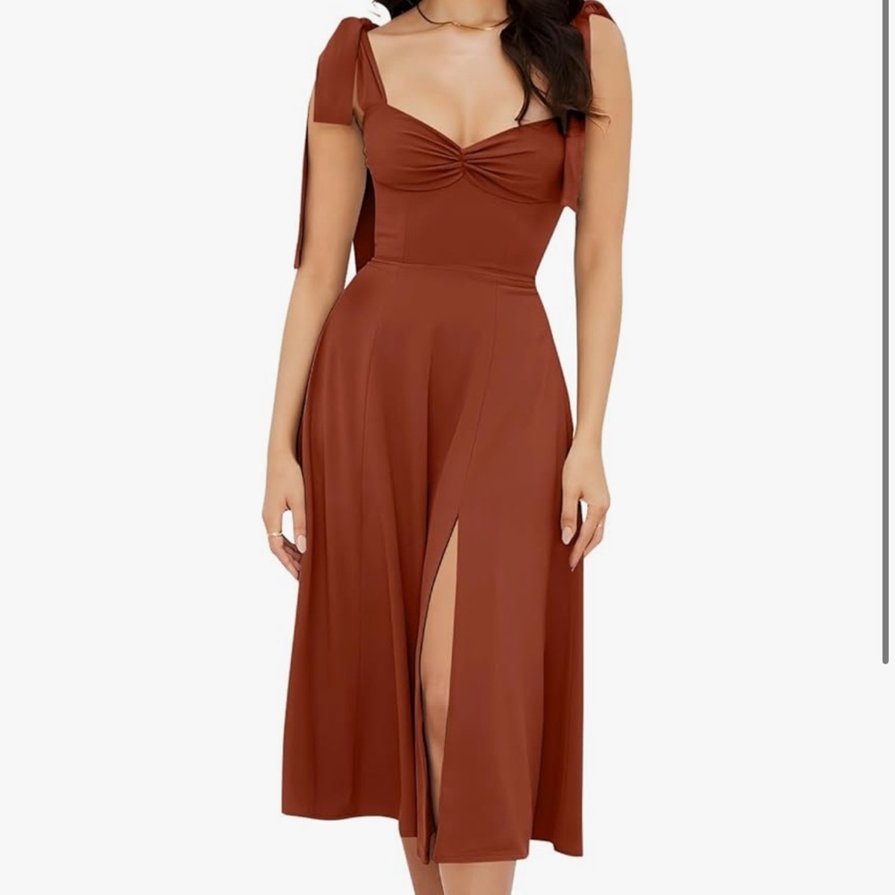 Elegant Brown Midi Dress